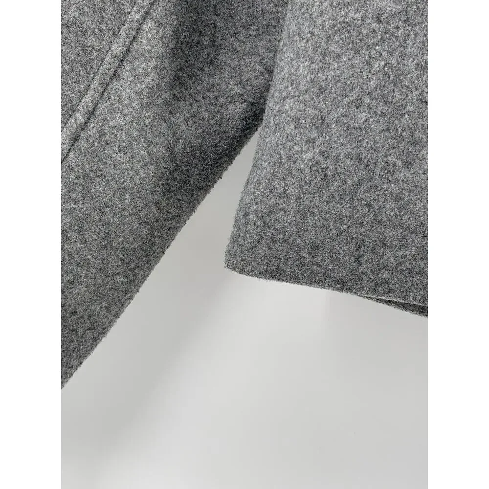ZARA Women's Charcoal Gray Button-Up Long Sleeve Soft Knit Blazer SZ S